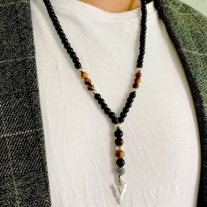 Tiger Eye Necklace with Arrow Pendant