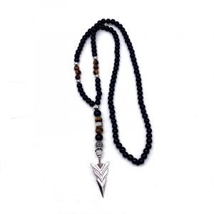 Tiger Eye Necklace with Arrow Pendant