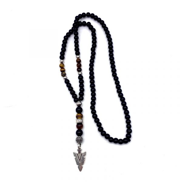 Tiger Eye Necklace with Arrow Pendant