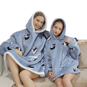 Plush bathrobe for children and adults