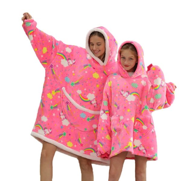 Plush bathrobe for children and adults