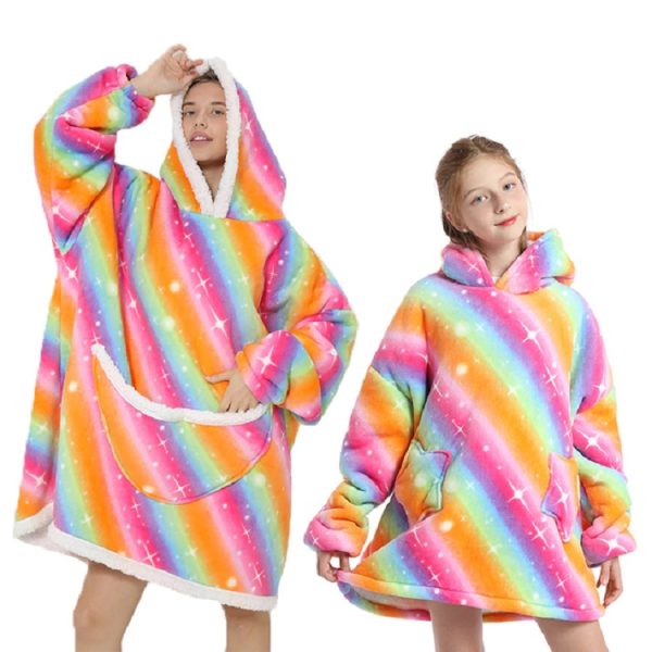 Plush bathrobe for children and adults