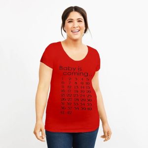 T-shirt de grossesse avec calendrier imprimé